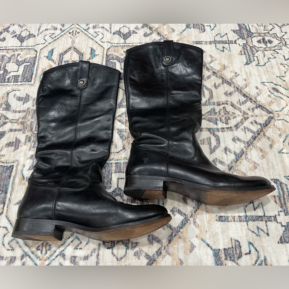 Frye Melissa Button Black Tall Boots